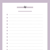 A5 Blank List Template - Purple