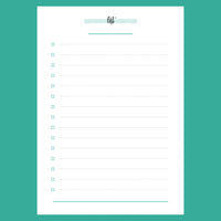 A5 Blank List Template - Version 1 Full Page View