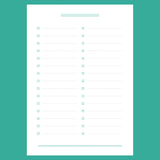A5 Blank List Template - Version 2 Full Page View