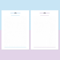 A5 Dot Grid Notes Template - Aqua and Light Purple