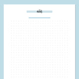 A5 Dot Grid Notes Template - Blue
