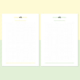 A5 Dot Grid Notes Template - Light Yellow and Light Green