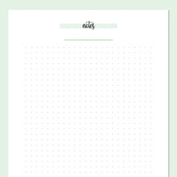 A5 Dot Grid Notes Template - Green