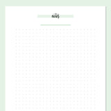 A5 Dot Grid Notes Template - Green