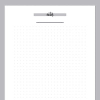 A5 Dot Grid Notes Template - Grey