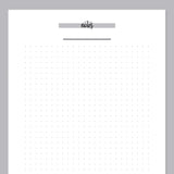 A5 Dot Grid Notes Template - Grey