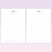 A5 Dot Grid Notes Template - Lavendar and Bright Pink