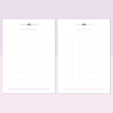 A5 Dot Grid Notes Template - Lavendar and Bright Pink