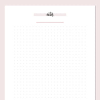 A5 Dot Grid Notes Template - Pink