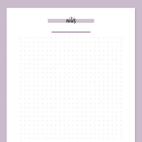 A5 Dot Grid Notes Template - Purple