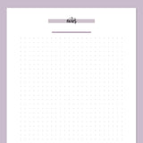 A5 Dot Grid Notes Template - Purple