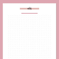 A5 Dot Grid Notes Template - Red