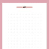 A5 Dot Grid Notes Template - Red