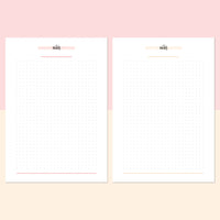 A5 Dot Grid Notes Template - Salmon Red and Bright Orange