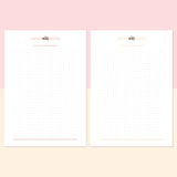A5 Dot Grid Notes Template - Salmon Red and Bright Orange
