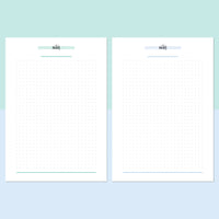 A5 Dot Grid Notes Template - Teal and Light Blue