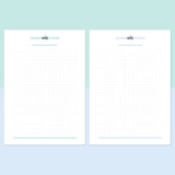 A5 Dot Grid Notes Template - Teal and Light Blue