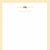 A5 Dot Grid Notes Template - Yellow