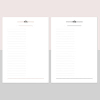 A5 Half Page Notes Template - Light Brown and Light Grey