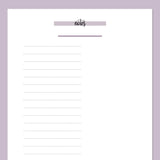 A5 Half Page Notes Template - Purple