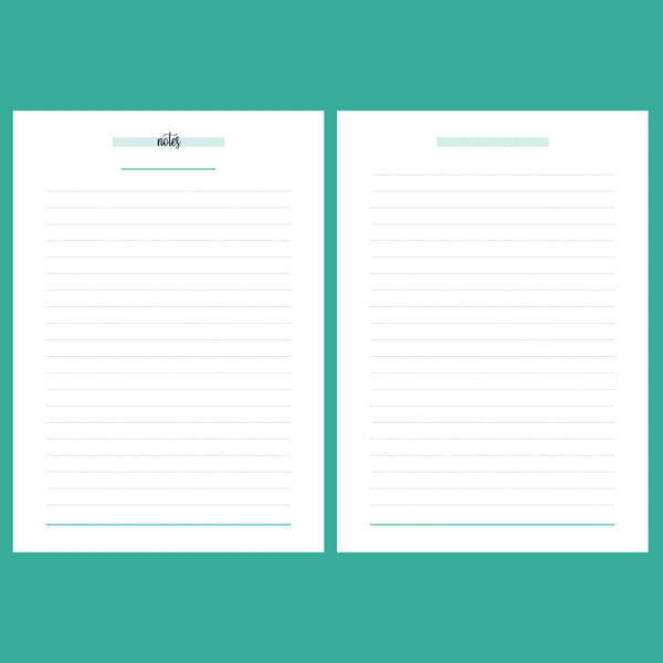 A5 Lined Notes Template | Printable PDF | Instant Download – Plan Print ...