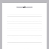 A5 Lined Notes Template - Grey
