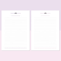 A5 Lined Notes Template | Printable PDF | Instant Download – Plan Print ...