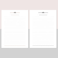 A5 Lined Notes Template - Light Brown and Light Grey