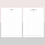 A5 Lined Notes Template - Light Brown and Light Grey
