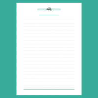 A5 Lined Notes Template - Version 1 Full Page View