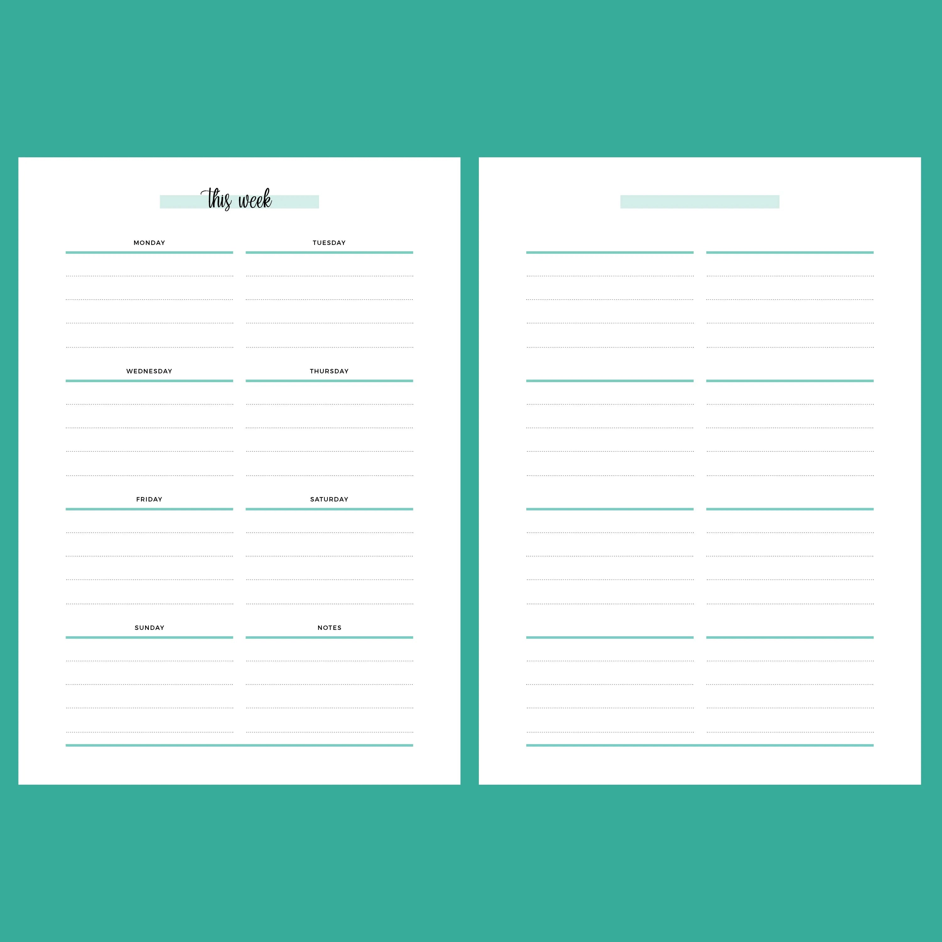 Weekly Notes Template