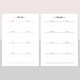 A5 Weekly Notes Template - Light Brown and Light Grey