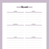 A5 Weekly Notes Template - Purple