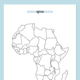 Africa Travel Map Journal - Blue