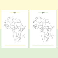 Africa Travel Map Journal - Light Yellow and Light Green