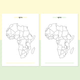 Africa Travel Map Journal - Light Yellow and Light Green