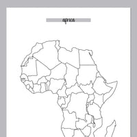 Africa Travel Map Journal - Grey