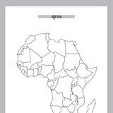 Africa Travel Map Journal - Grey