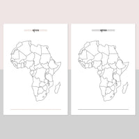 Africa Travel Map Journal - Light Brown and Light Grey