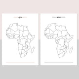 Africa Travel Map Journal - Light Brown and Light Grey