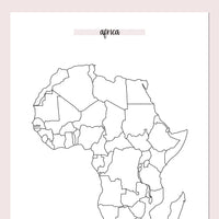 Africa Travel Map Journal - Pink