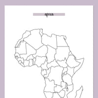 Africa Travel Map Journal - Purple