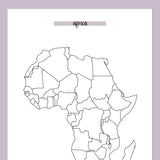 Africa Travel Map Journal - Purple