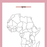 Africa Travel Map Journal - Red
