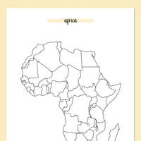 Africa Travel Map Journal - Yellow