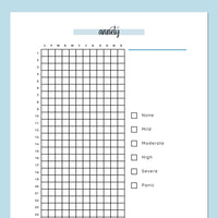 Anxiety Tracker Worksheet - Blue