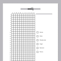 Anxiety Tracker Worksheet - Grey