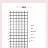 Anxiety Tracker Worksheet - Pink