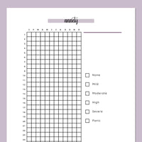 Anxiety Tracker Worksheet - Purple