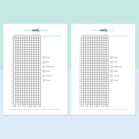 Anxiety Tracker Worksheet - Teal and Light Blue